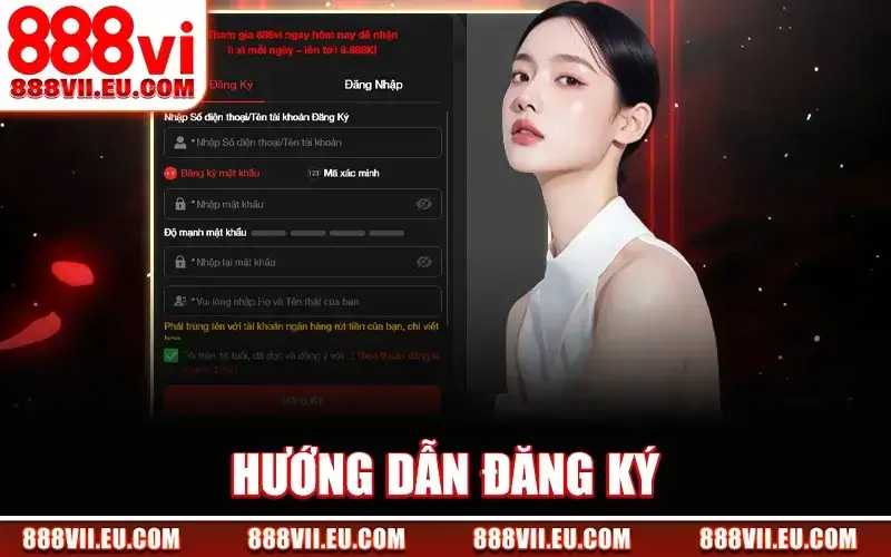 Bước đăng ký 888Vi nhanh chóng